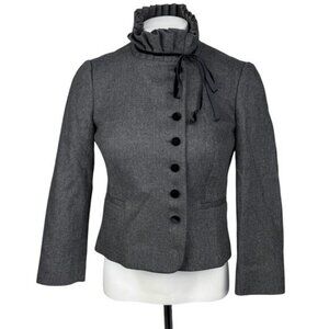 RED VALENTINO Wool Blend Blazer Jacket Size Small Gray Herringbone